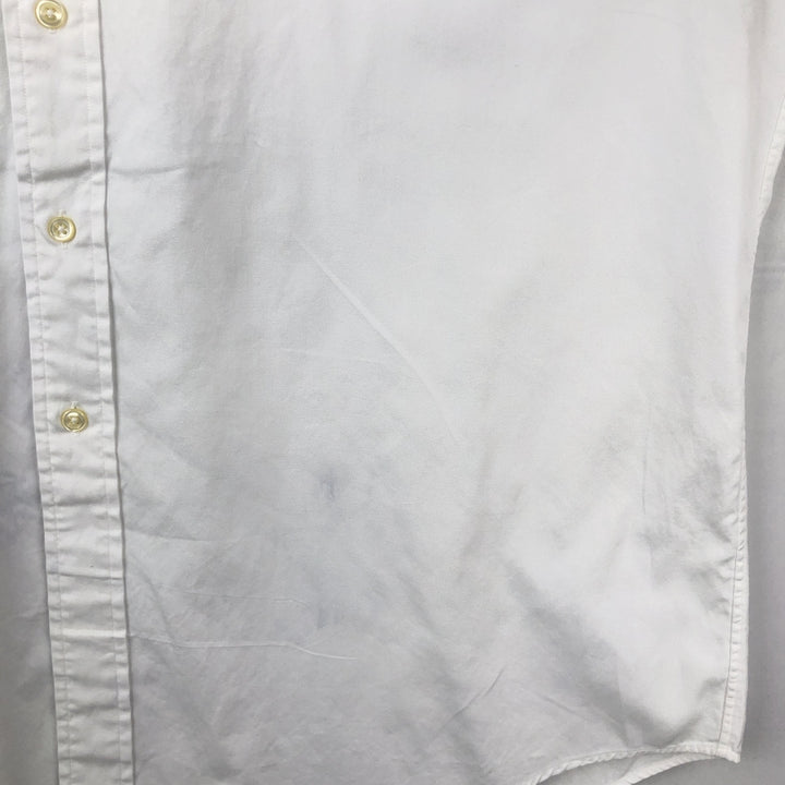 Ralph Lauren YARMOUTH long sleeve button down shirt, men's size L cotton white type Vintage Second Hand