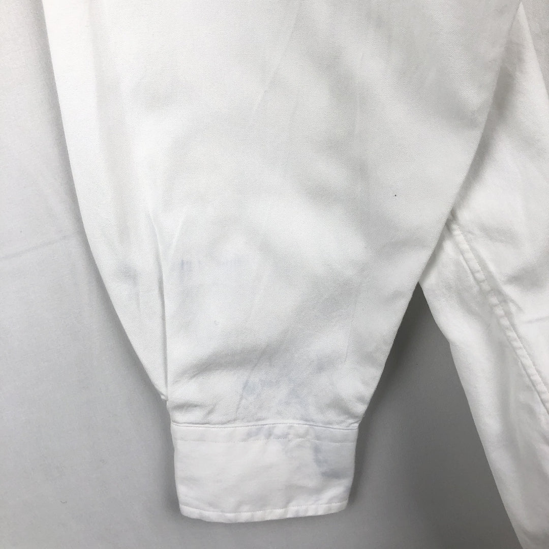 Ralph Lauren YARMOUTH long sleeve button down shirt, men's size L cotton white type Vintage Second Hand