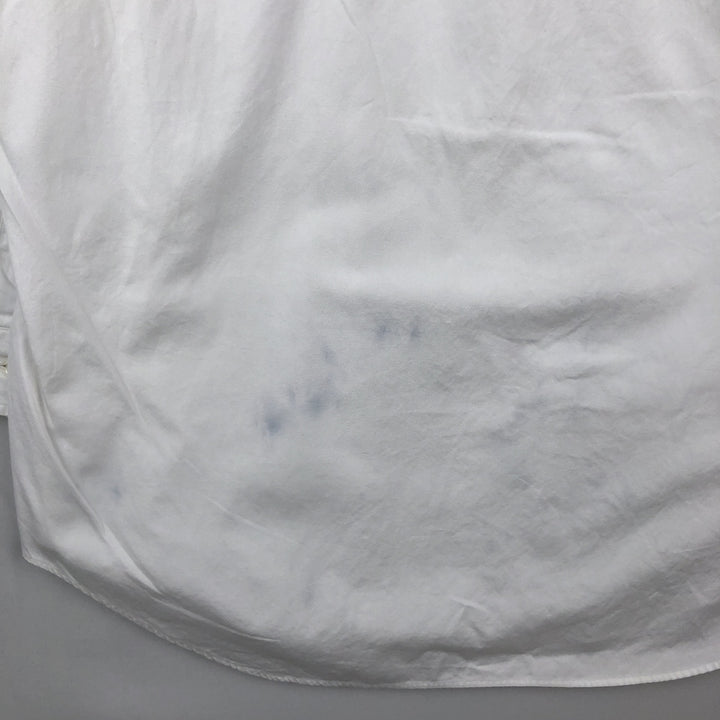 Ralph Lauren YARMOUTH long sleeve button down shirt, men's size L cotton white type Vintage Second Hand