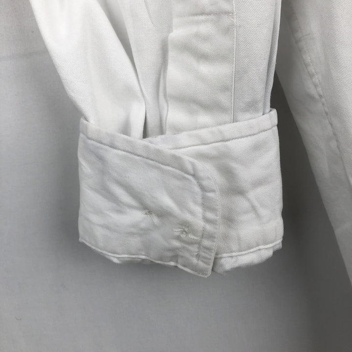 Ralph Lauren YARMOUTH long sleeve button down shirt, men's size L cotton white type Vintage Second Hand