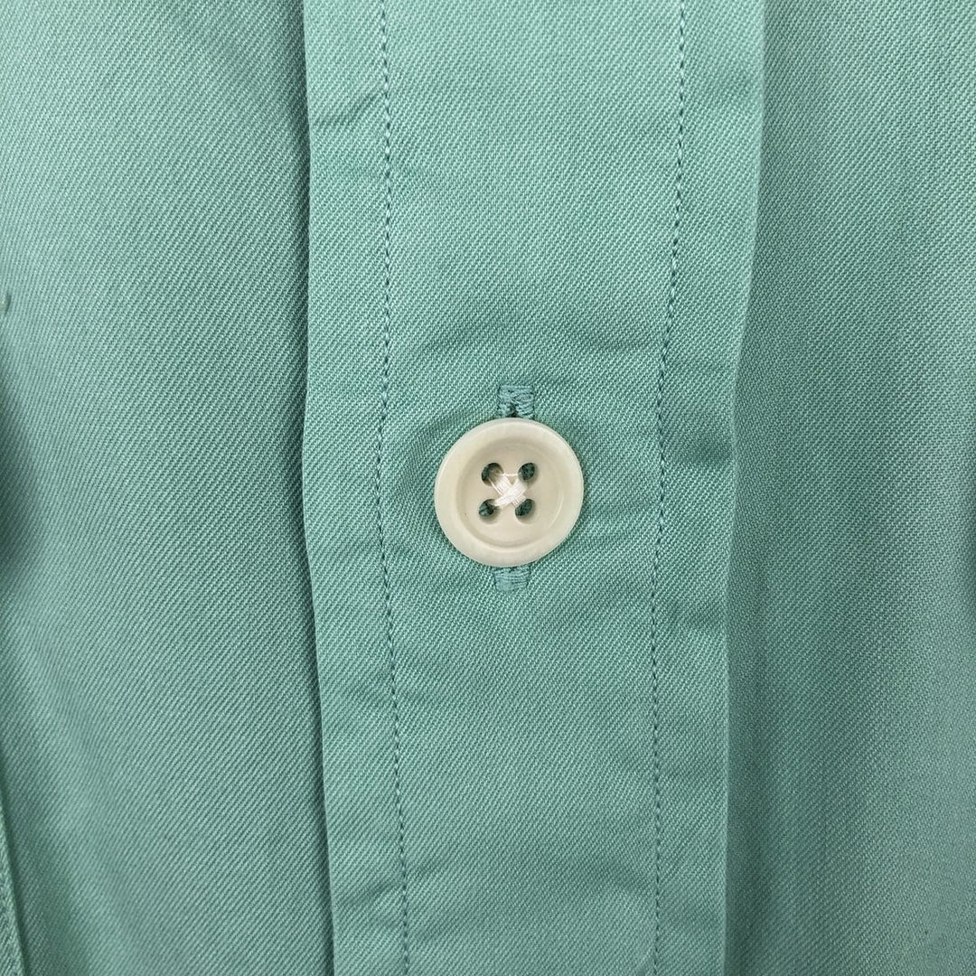 Ralph Lauren BEACH TWILL Long-Sleeve Cotton Shirt, Men's Size M (approx.) cotton Emerald green Vintage Second Hand