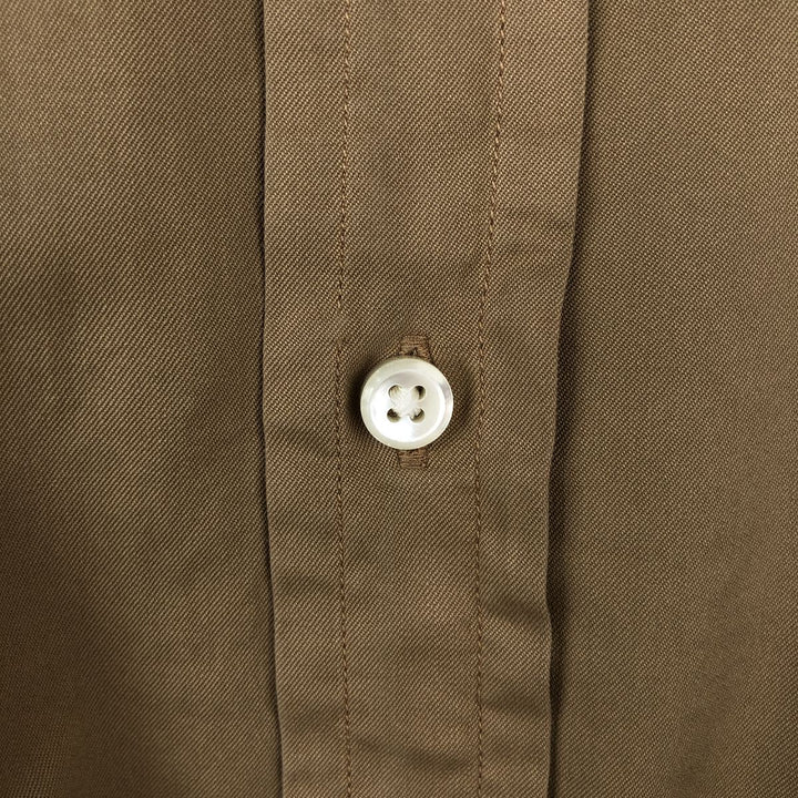 Ralph Lauren GARMENT DYE TWILL Wide Collar Long Sleeve Cotton Shirt, Men's Size L (approx.) cotton beige type brown Vintage Second Hand