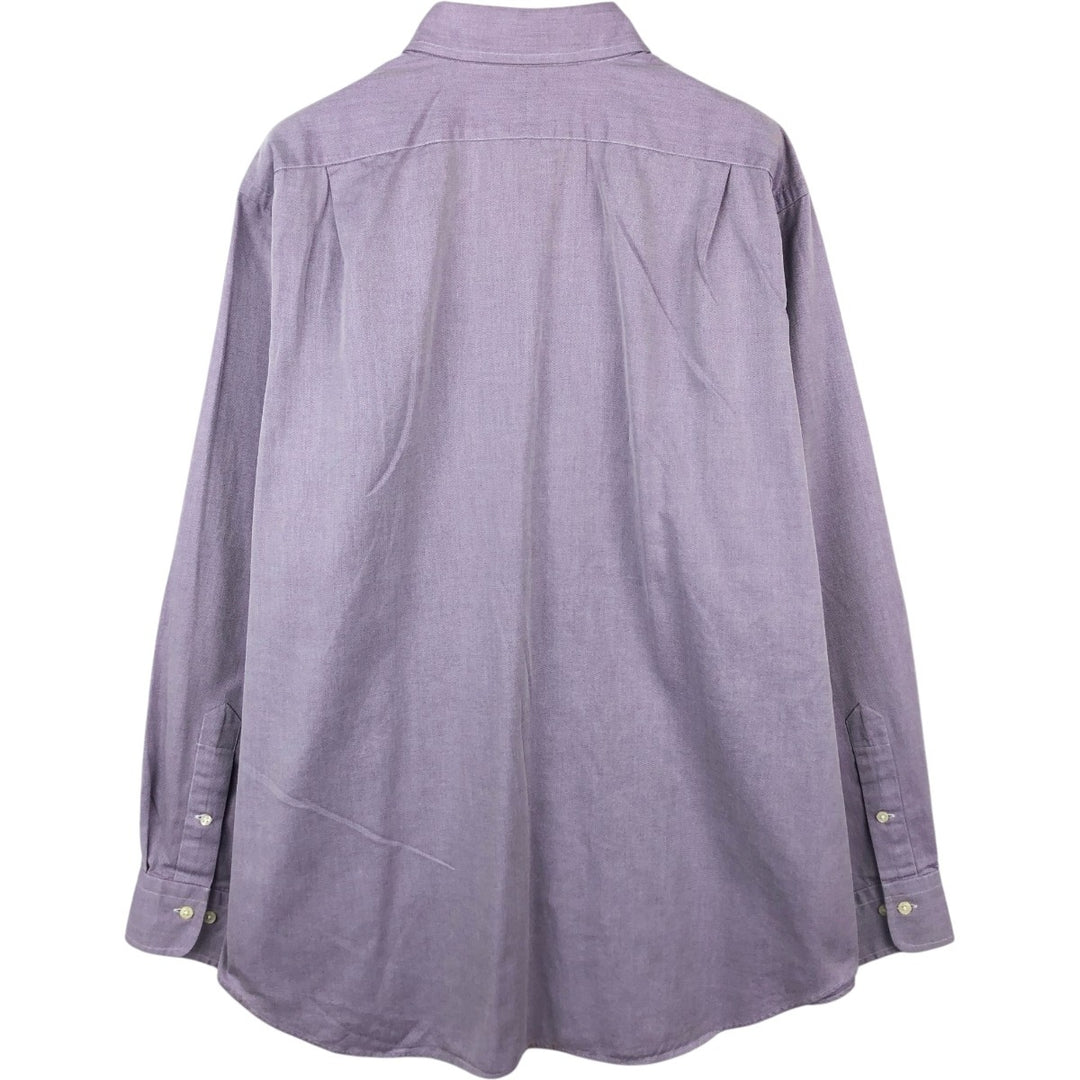 Ralph Lauren CURHAM CLASSIC FIT Herringbone Long-Sleeve Cotton Shirt, Men's Size XL (approx.) cotton purple type Vintage Second Hand