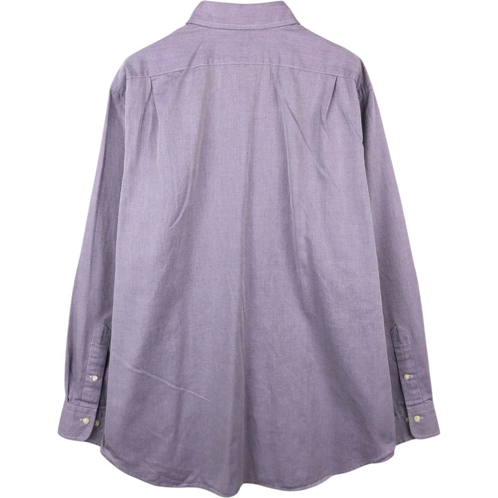 Ralph Lauren CURHAM CLASSIC FIT Herringbone Long-Sleeve Cotton Shirt, Men's Size XL (approx.) cotton purple type Vintage Second Hand