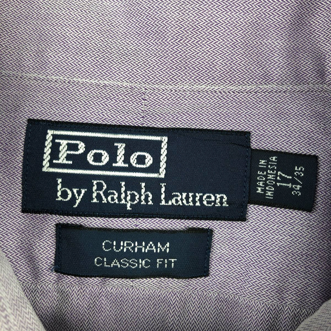 Ralph Lauren CURHAM CLASSIC FIT Herringbone Long-Sleeve Cotton Shirt, Men's Size XL (approx.) cotton purple type Vintage Second Hand