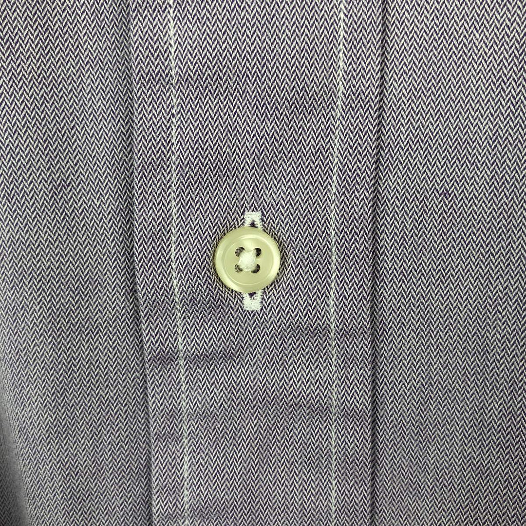 Ralph Lauren CURHAM CLASSIC FIT Herringbone Long-Sleeve Cotton Shirt, Men's Size XL (approx.) cotton purple type Vintage Second Hand