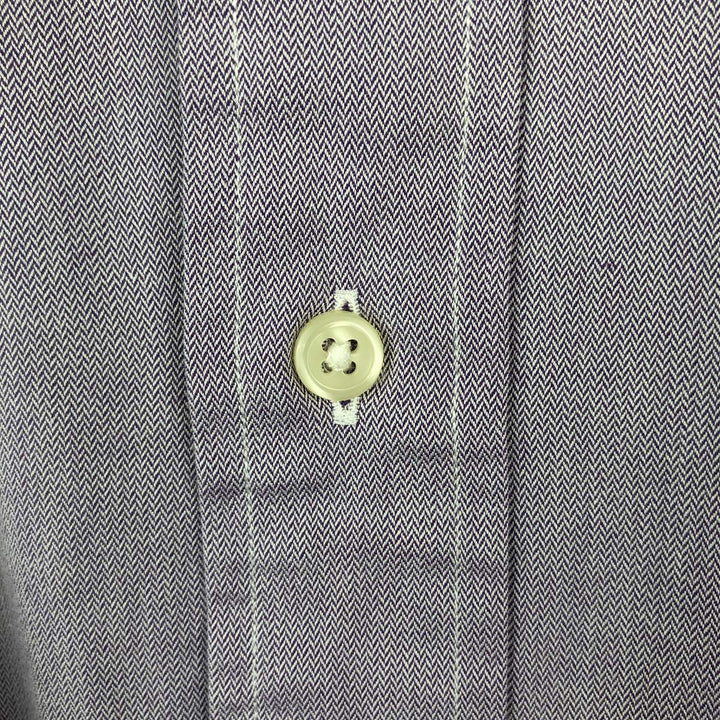 Ralph Lauren CURHAM CLASSIC FIT Herringbone Long-Sleeve Cotton Shirt, Men's Size XL (approx.) cotton purple type Vintage Second Hand