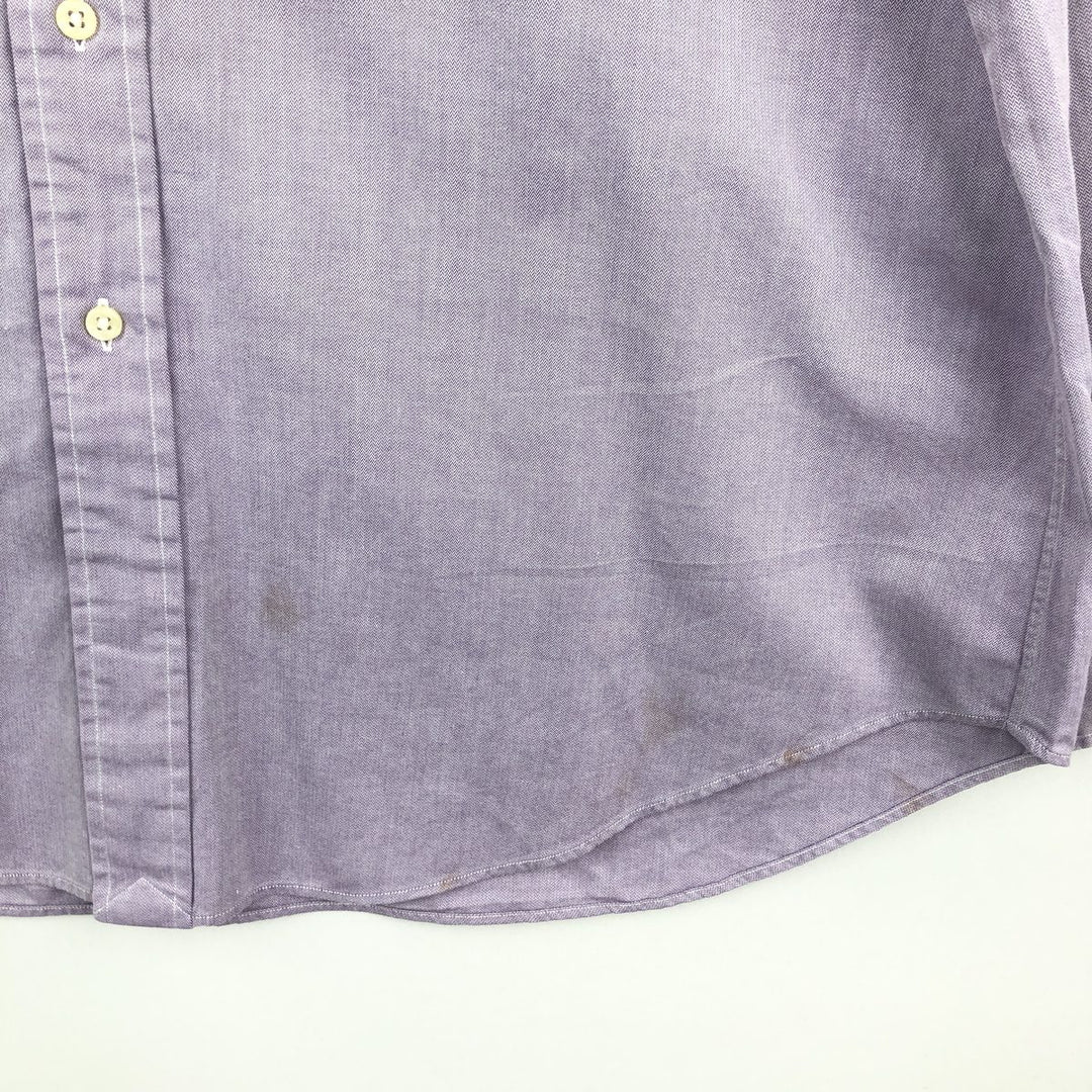 Ralph Lauren CURHAM CLASSIC FIT Herringbone Long-Sleeve Cotton Shirt, Men's Size XL (approx.) cotton purple type Vintage Second Hand