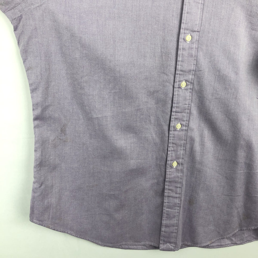 Ralph Lauren CURHAM CLASSIC FIT Herringbone Long-Sleeve Cotton Shirt, Men's Size XL (approx.) cotton purple type Vintage Second Hand