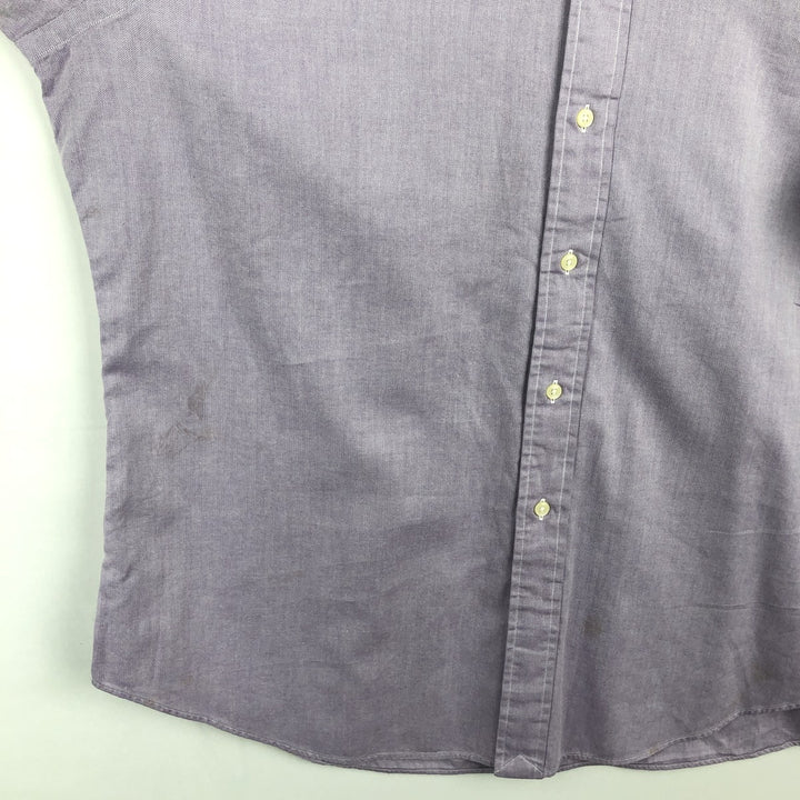 Ralph Lauren CURHAM CLASSIC FIT Herringbone Long-Sleeve Cotton Shirt, Men's Size XL (approx.) cotton purple type Vintage Second Hand