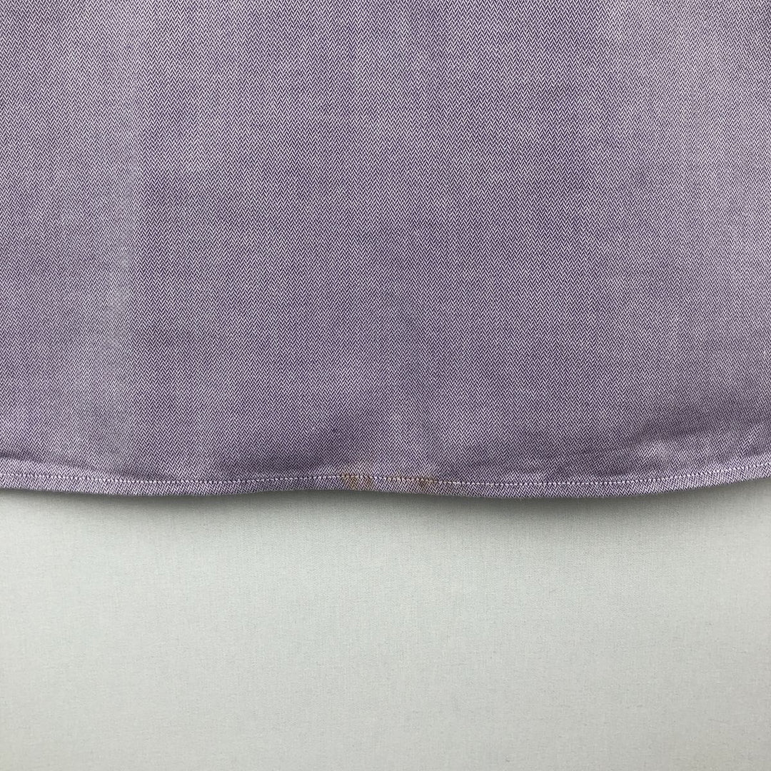 Ralph Lauren CURHAM CLASSIC FIT Herringbone Long-Sleeve Cotton Shirt, Men's Size XL (approx.) cotton purple type Vintage Second Hand