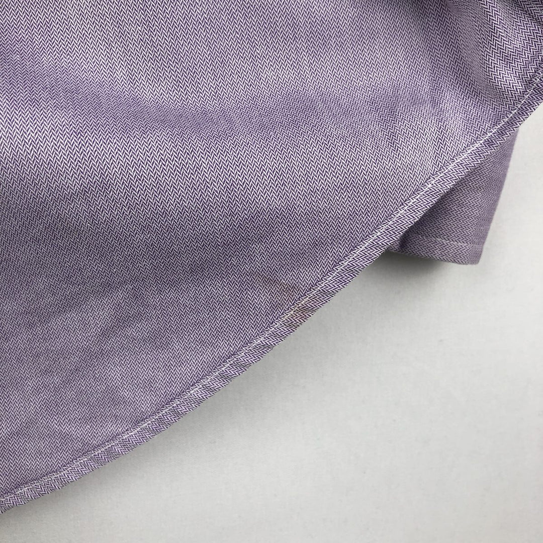 Ralph Lauren CURHAM CLASSIC FIT Herringbone Long-Sleeve Cotton Shirt, Men's Size XL (approx.) cotton purple type Vintage Second Hand
