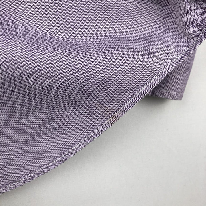 Ralph Lauren CURHAM CLASSIC FIT Herringbone Long-Sleeve Cotton Shirt, Men's Size XL (approx.) cotton purple type Vintage Second Hand