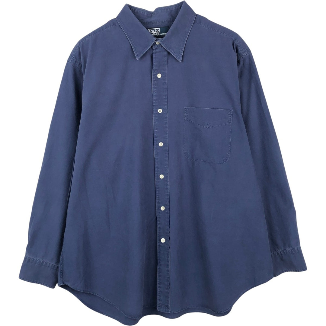 Ralph Lauren Andrew Long Sleeve Cotton Shirt, Men's XL cotton navy blue type Vintage Second Hand