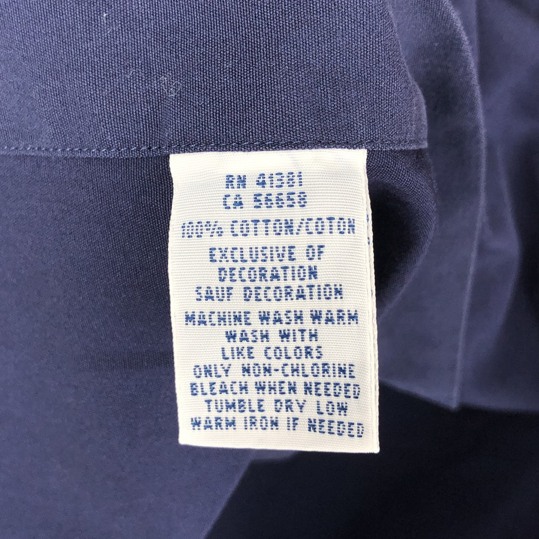 Ralph Lauren long-sleeved cotton shirt, men's size M (approx.) cotton navy blue type Vintage Second Hand