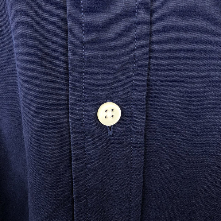 Ralph Lauren long-sleeved cotton shirt, men's size M (approx.) cotton navy blue type Vintage Second Hand