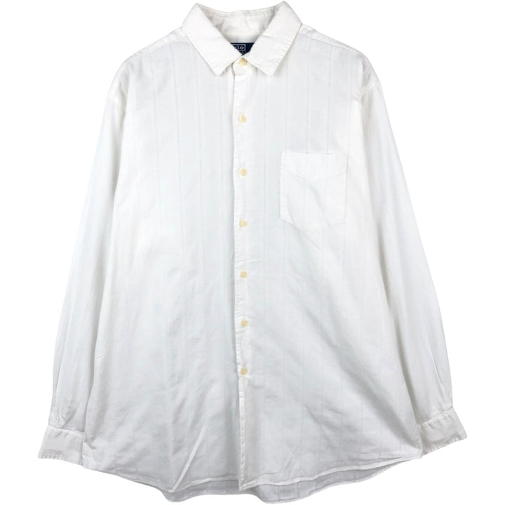Ralph Lauren CHAPMAN Long-Sleeve Cotton Shirt, Men's Size L (approx.) cotton white type Vintage Second Hand