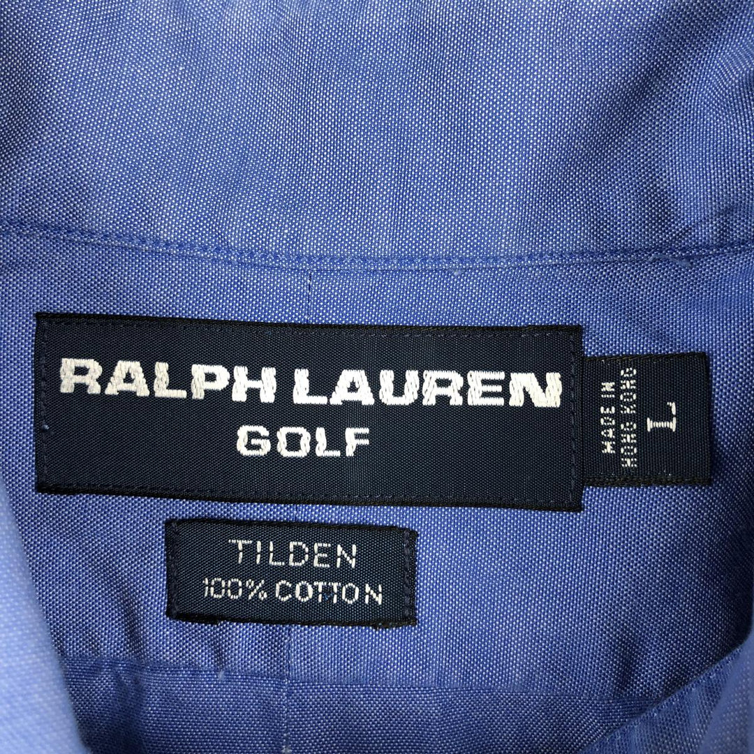 Ralph Lauren RALPH LAUREN GOLF TILDEN long sleeve button down shirt men's size L cotton blue type Vintage Second Hand