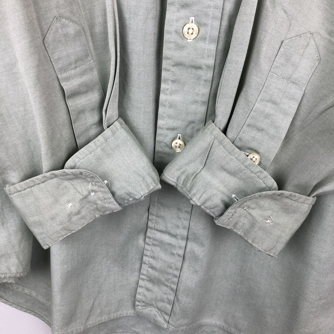 Ralph Lauren Classic Fit Long Sleeve Button Down Shirt Men's XL cotton Khaki type sage green Vintage Second Hand