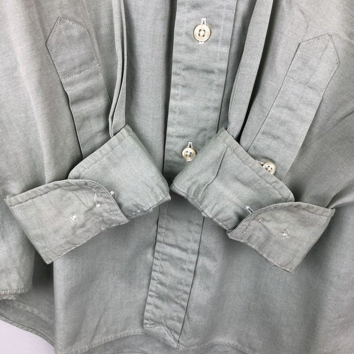Ralph Lauren Classic Fit Long Sleeve Button Down Shirt Men's XL cotton Khaki type sage green Vintage Second Hand