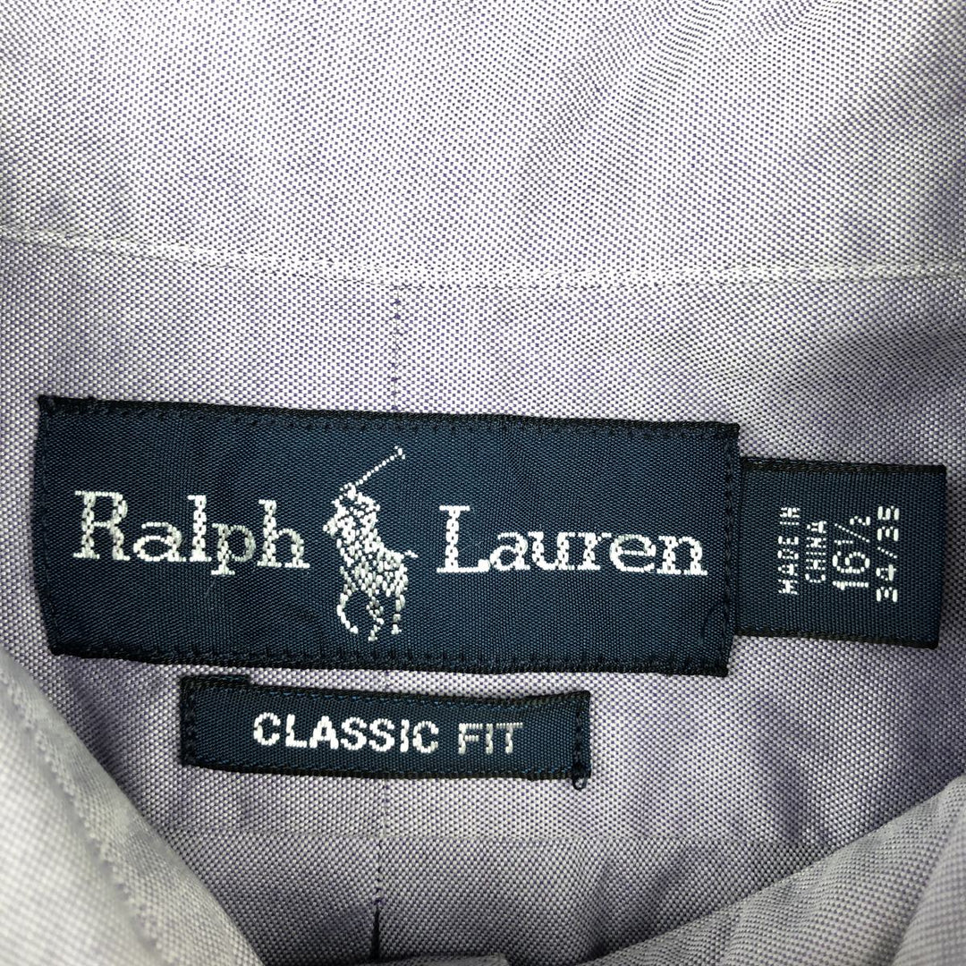 Ralph Lauren Classic Fit Long Sleeve Button Down Shirt, Men's Size L cotton purple type Vintage Second Hand
