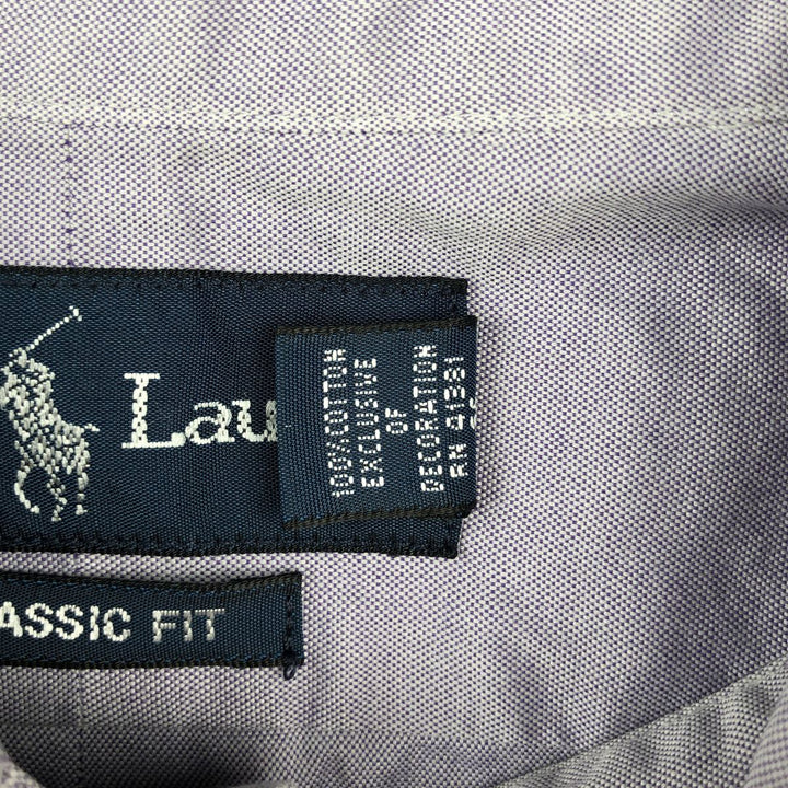 Ralph Lauren Classic Fit Long Sleeve Button Down Shirt, Men's Size L cotton purple type Vintage Second Hand