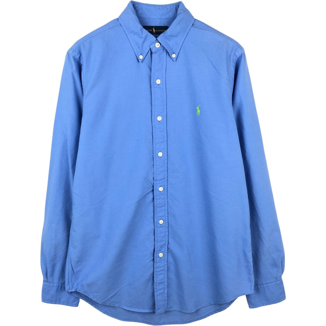 Ralph Lauren long-sleeved button-down shirt, men's size S cotton blue type Vintage Second Hand