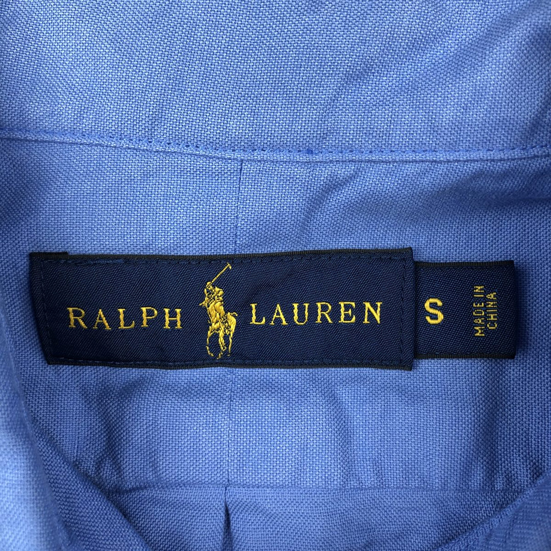 Ralph Lauren long-sleeved button-down shirt, men's size S cotton blue type Vintage Second Hand