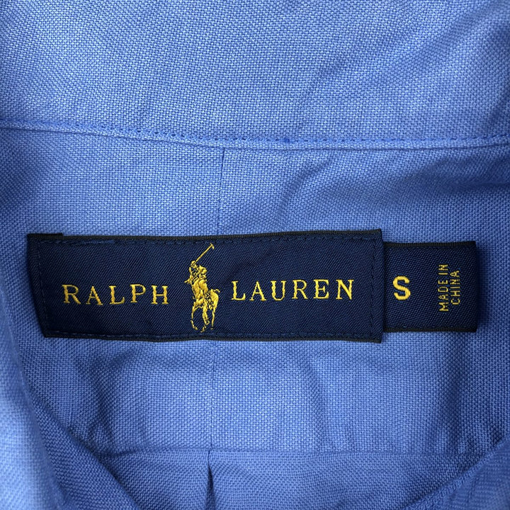 Ralph Lauren long-sleeved button-down shirt, men's size S cotton blue type Vintage Second Hand