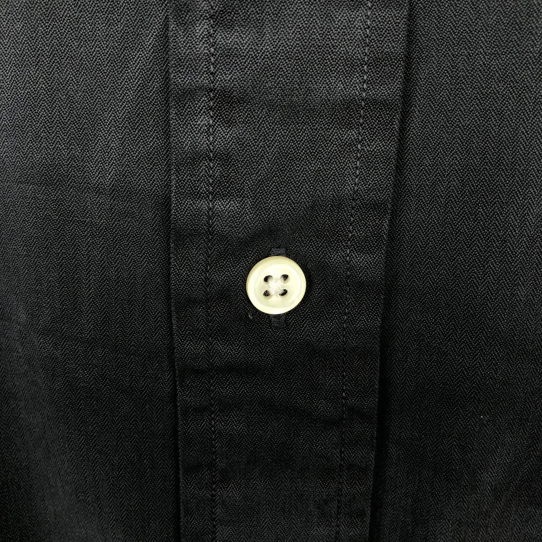 Ralph Lauren BLAKE Long-Sleeve Button-Down Silk Shirt, Men's Size XL (approx.) silk black type Vintage Second Hand