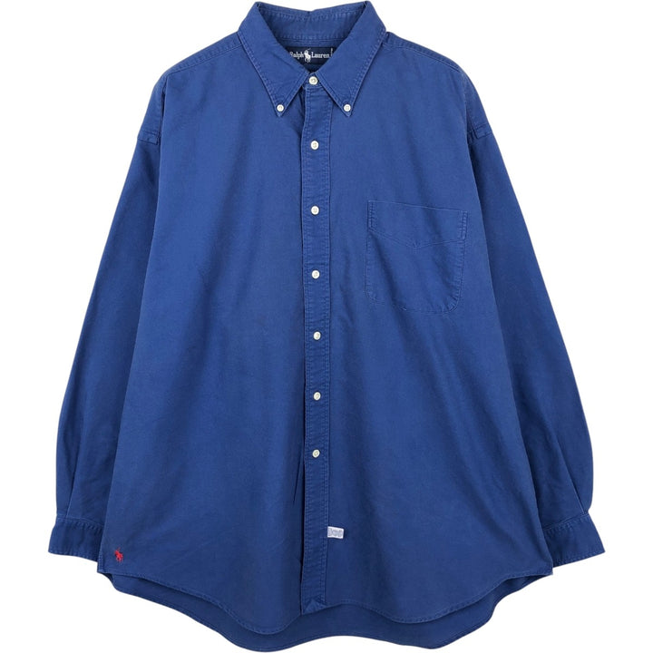 Ralph Lauren The Big Oxford Long-Sleeve Button-Down Shirt, Men's Size XL cotton blue type Vintage Second Hand
