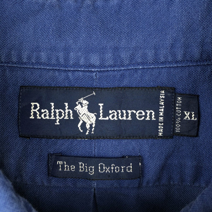 Ralph Lauren The Big Oxford Long-Sleeve Button-Down Shirt, Men's Size XL cotton blue type Vintage Second Hand