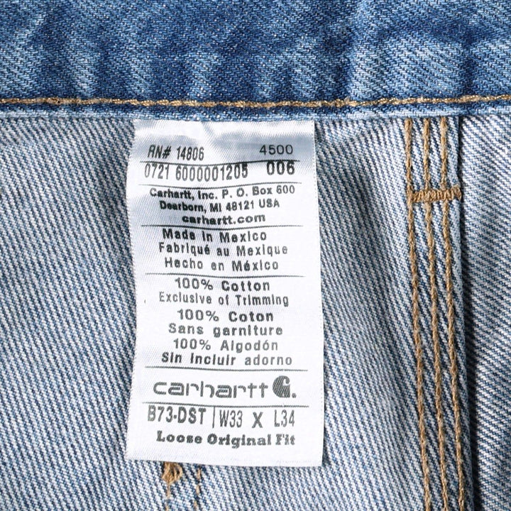 Carhartt Loose Original Fit Double Knee Denim Painter Pants, Men's W33 (approx.) cotton blue type Vintage Second Hand