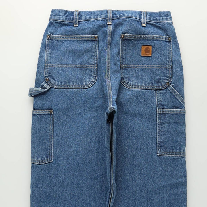 Carhartt Loose Original Fit Double Knee Denim Painter Pants, Men's Size W32 cotton blue type Vintage Second Hand