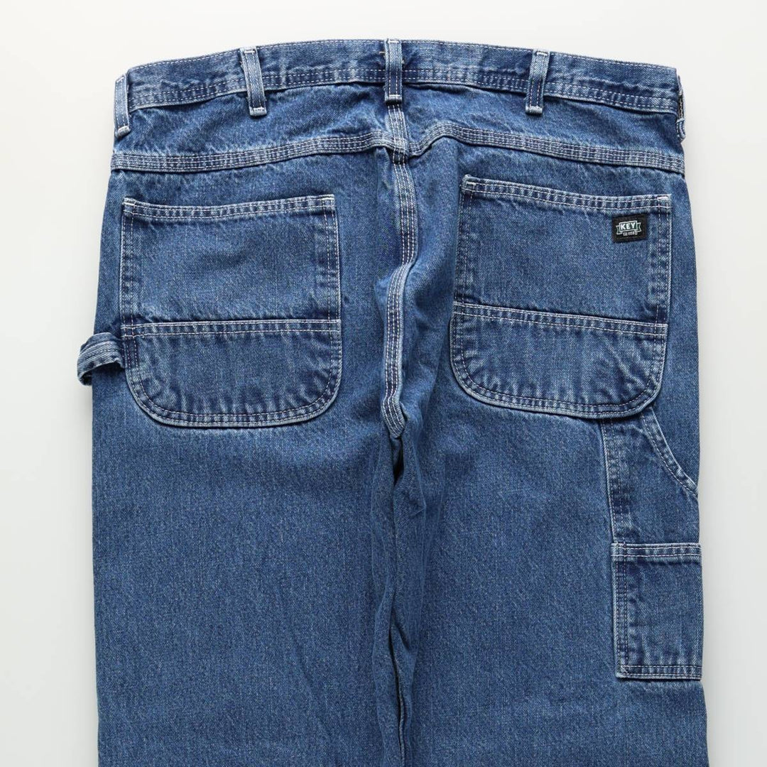 Key Denim Painter Pants for Men, W37 cotton blue type Vintage Second Hand
