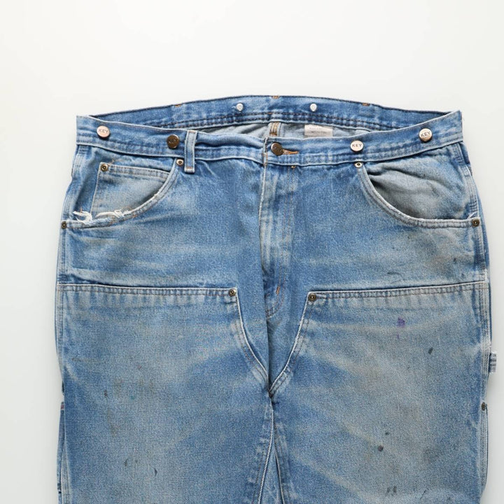 Key Double Knee Denim Painter Pants, Men's W39 (approx.) cotton blue type Vintage Second Hand