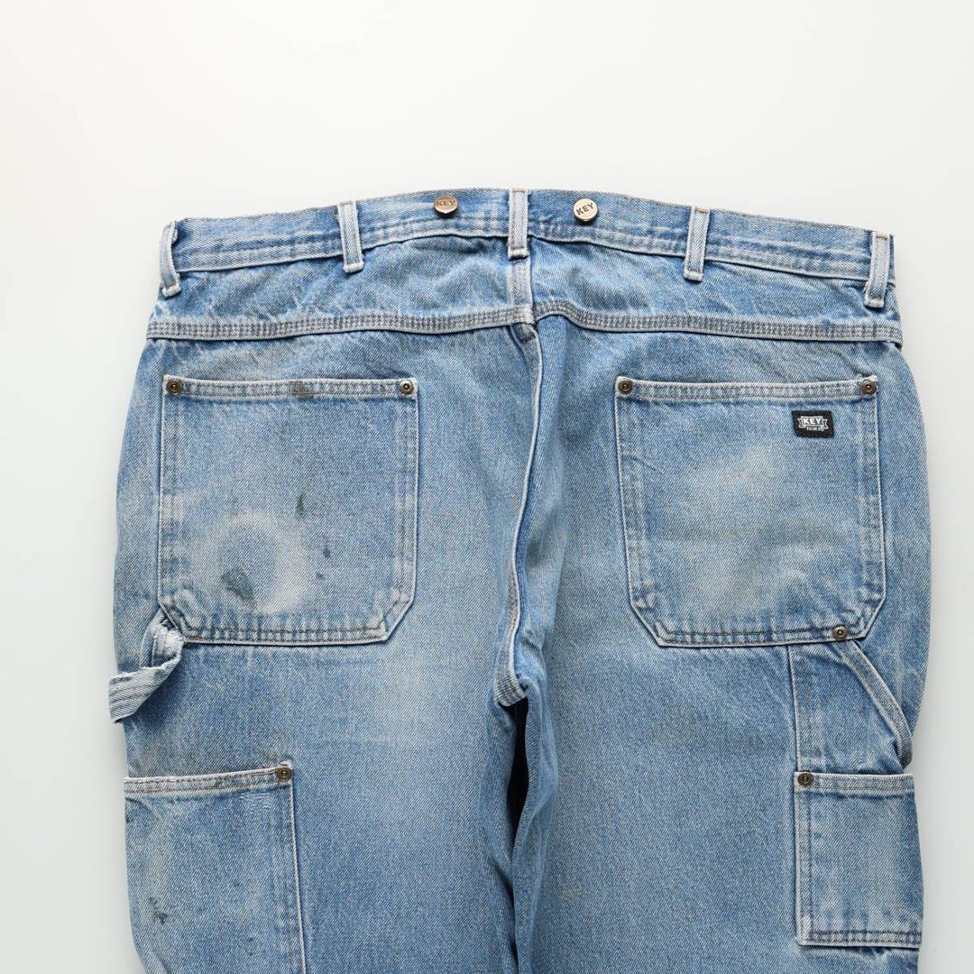 Key Double Knee Denim Painter Pants, Men's W39 (approx.) cotton blue type Vintage Second Hand
