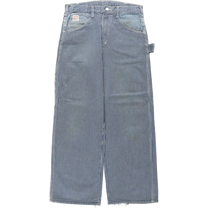 Pointer Stripe Pattern Hickory Stripe Denim Painter Pants, Made in USA, Men's Size W31 (approx.), Vintage cotton blue type Vintage Second Hand