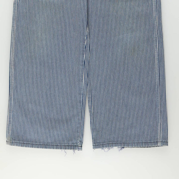 Pointer Stripe Pattern Hickory Stripe Denim Painter Pants, Made in USA, Men's Size W31 (approx.), Vintage cotton blue type Vintage Second Hand