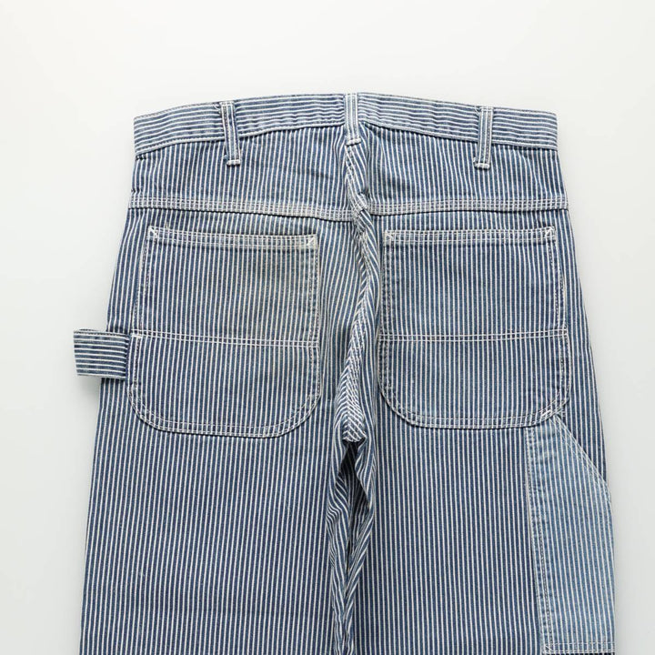 Pointer Stripe Pattern Hickory Stripe Denim Painter Pants, Made in USA, Men's Size W31 (approx.), Vintage cotton blue type Vintage Second Hand