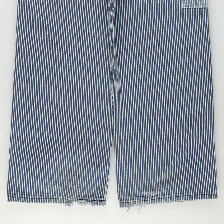 Pointer Stripe Pattern Hickory Stripe Denim Painter Pants, Made in USA, Men's Size W31 (approx.), Vintage cotton blue type Vintage Second Hand