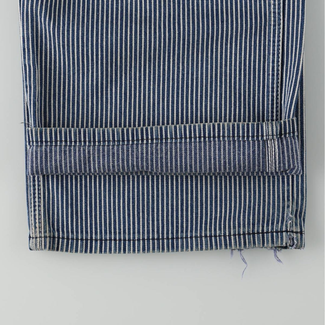 Pointer Stripe Pattern Hickory Stripe Denim Painter Pants, Made in USA, Men's Size W31 (approx.), Vintage cotton blue type Vintage Second Hand