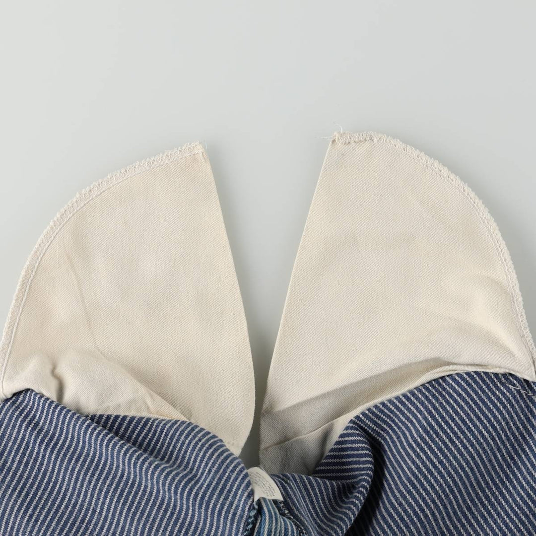 Pointer Stripe Pattern Hickory Stripe Denim Painter Pants, Made in USA, Men's Size W31 (approx.), Vintage cotton blue type Vintage Second Hand