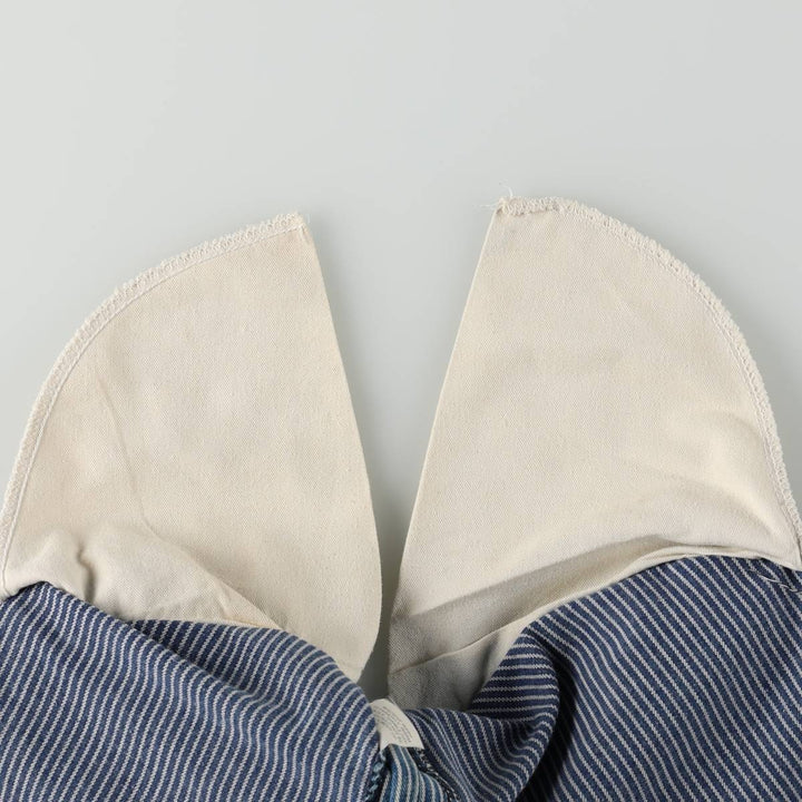 Pointer Stripe Pattern Hickory Stripe Denim Painter Pants, Made in USA, Men's Size W31 (approx.), Vintage cotton blue type Vintage Second Hand