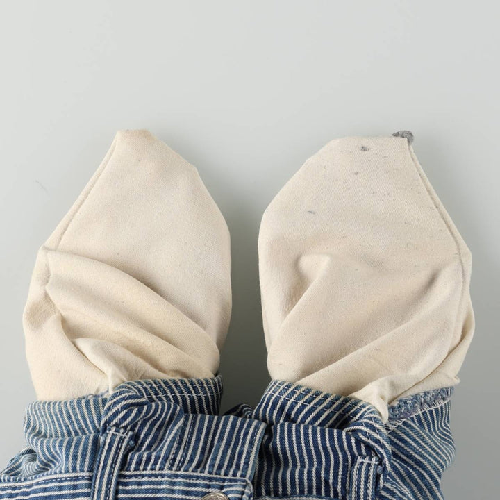 Pointer Stripe Pattern Hickory Stripe Denim Painter Pants, Made in USA, Men's Size W31 (approx.), Vintage cotton blue type Vintage Second Hand