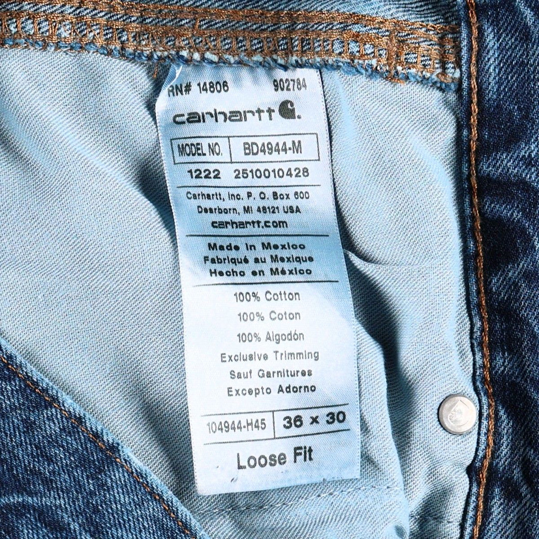 Carhartt Loose Fit Double Knee Denim Painter Pants, Men's W37 (approx.) cotton blue type Vintage Second Hand