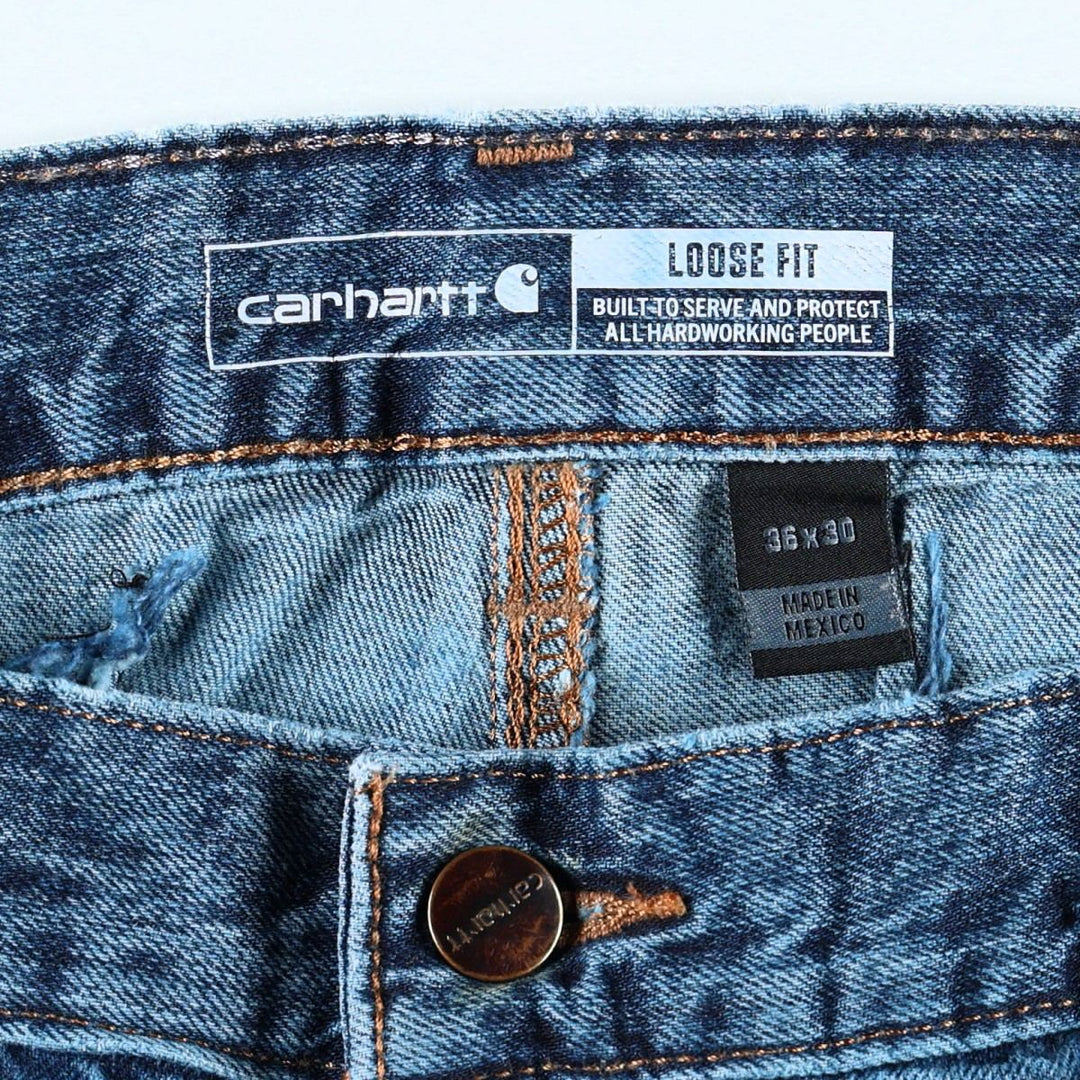 Carhartt Loose Fit Double Knee Denim Painter Pants, Men's W37 (approx.) cotton blue type Vintage Second Hand