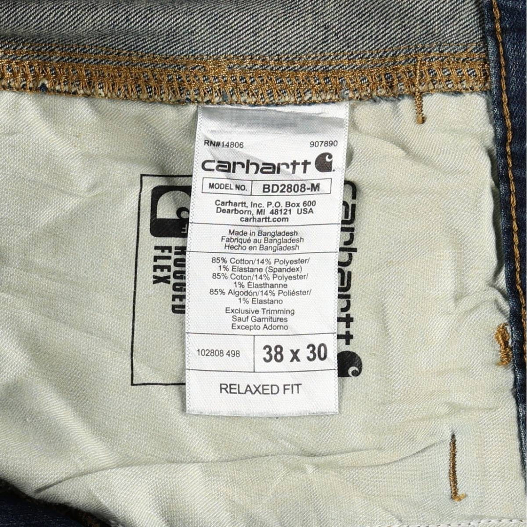 Carhartt Relaxed Fit Tapered Denim Pants, Men's Size W38 (approx.) cotton Navy blue Vintage Second Hand