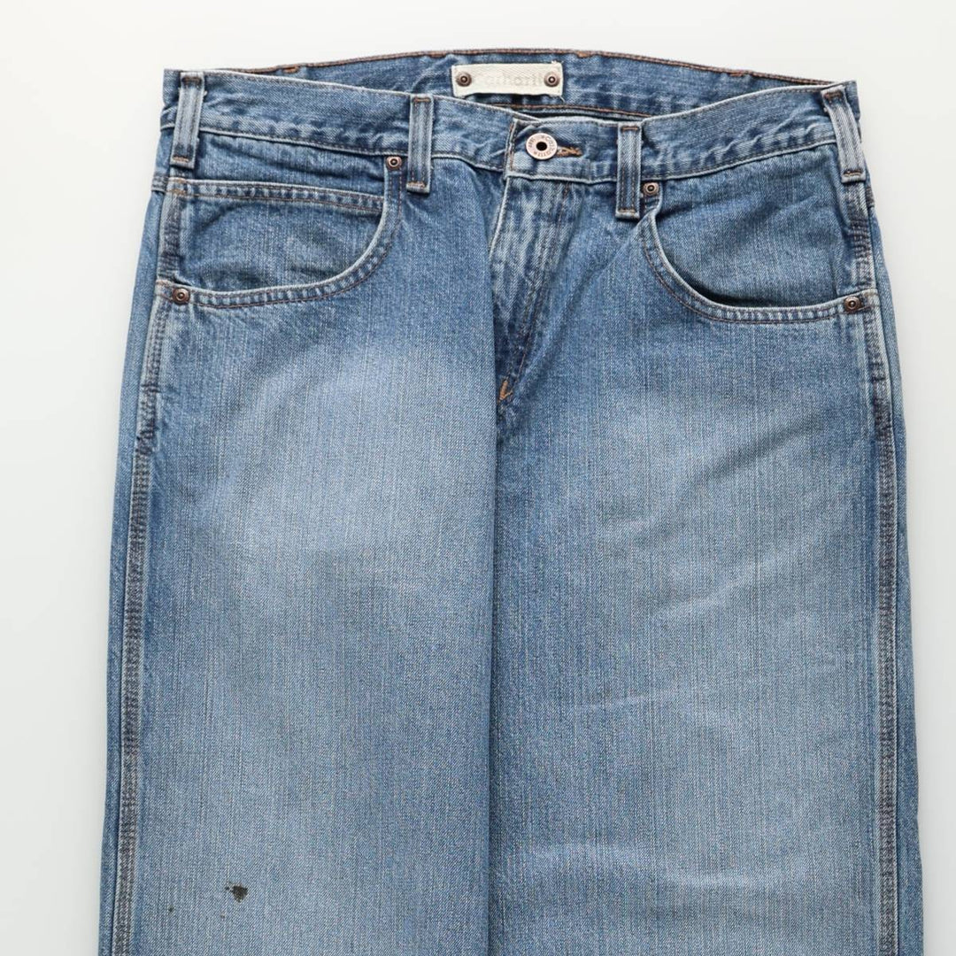 Carhartt Loose Fit Tapered Denim Pants, Men's Size W34 (approx.) cotton blue type Vintage Second Hand