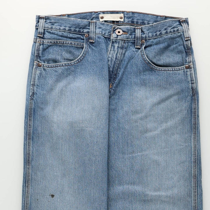 Carhartt Loose Fit Tapered Denim Pants, Men's Size W34 (approx.) cotton blue type Vintage Second Hand